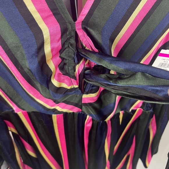 Top shop STRIPE PRINT MINI DRESS WITH TIE FRONT Size 8 (Medium) NWT - Picture 13 of 15